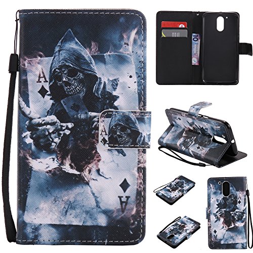 Feeltech Motorola G4 Hülle PU-Leder und Brieftasche Bunte Muster Fall mit Magnetverschluss, Hybrid-Kickstand mit Stand-Funktion, schlagen Sie schützende weiche TPU Stoßstangenabdeckung und Kreditkartenhalter für Motorola G4 Handgelenk Bügel-Buch-Art-Geldbeutel-Tasche mit 2 In 1 Berühren Sie Stift – Schürhaken - 6
