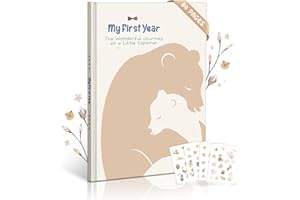 PRINTARA Baby Memory Book for Boys – Boho Design, 84-Page Hardcover Keepsake Journal for First Year, Milestone & Photo Album, Ideal Baby Shower or Newborn Gift, Bear