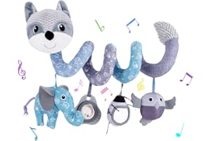 Jinchelle Giocattolo a Spirale per Culla, Giocattolo per Passeggino, Spirale attivita Giocattolo per Neonato Bambinif (Grigio)