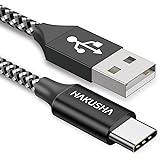 HAKUSHA Kabel USB C, [1M] Nylonowy kabel do szybkiego ładowania USB Typu C dla Androida Samsung Galaxy S21 Ultra, Note 20, Z 