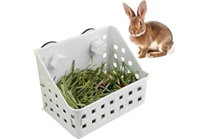 PINVNBY Alimentador de heno Menos desperdiciado para heno – Ideal para Conejo, Chinchilla, cobaya, Cuenco de plástico para Alimentos para Hierba y Alimentos