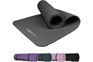 Vivezen - Tapis de yoga, de gym, d'exercices 180 x 60 X 1 cm + sangle de transport - Plusieurs coloris