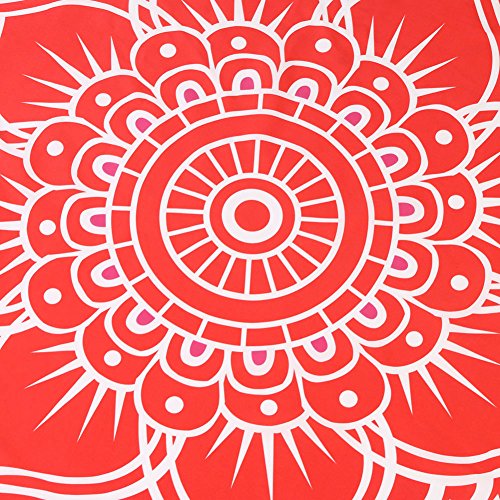 Polyester Round Mandala Quaste Wandteppich Strand Handtuch Yoga Matte Tischdecke Wandbehang XingYu-XY(Gelb Rund Blumen) - 5