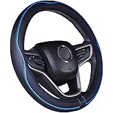 Coprivolante Auto 38cm Antiscivolo Blu Coprivolante In Pelle Per Jeep - Blu | Adatto Wrangler, Grand Cherokee E Renegade | Antiscivolo E Traspirante Protezione Volante Jeep - Foto 4