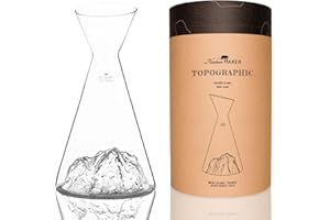 ALASKAN MAKER Carafe à eau 1 L | Borosilicate de qualité supérieure soufflés artisanalement avec les montagnes en relief | TOPOGRAPHIC (Mont Blanc)