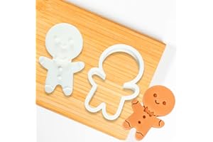 Crethink Cortador de galletas de jengibre para hombre, moldes de galletas de plástico para fondant, lindos cortadores de galletas con forma de hombre de jengibre