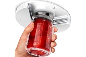 DILIREBA Ouvre-bouchon rotatif, ouvre-pot sous L'armoire, ouvre-bouteille Ouvre-boîte sous le comptoir, ouvre-pot en acier inoxydable pour les personnes âgées et les mains faibles ou les mains arthritiques