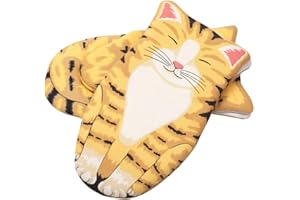 KLMNOP Oven Heat-Resistant Gloves,High-Temperature Cooking Gloves, Pure Cotton High-Temperature Pot Holder Gloves for Grilling and Baking, Microwave Ovens Other Necessary Cooking Tools 1 pair Orange