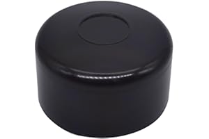 SKIR'CO Tapones para postes de valla, tapas redondas de plástico negro de 51 mm para postes de valla redondos, cubiertas de postes de valla, color negro RAL 9005 (30 unidades)