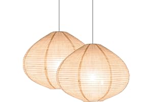 METHEDEECO Set 2 Paralumi a Sospensione in Lino 40 cm – Lampade in Tessuto Fatte a Mano, Design Minimalista per Soggiorno, Camera da Letto, Sala da Pranzo, Ufficio, Regalo Elegante