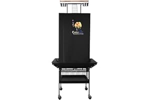 Colorday Good Night Bird Cage Cover for Large Bird Cage with Play Top (61", Black)