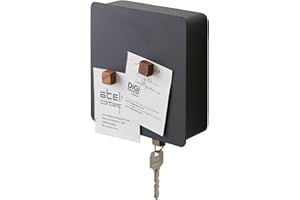 ‎YAMAZAKI YAMAZAKI 4800 TOWER Magnetischer Schlüsselkasten, schwarz, Stahl, minimalistisch, 15.8 x 5.5 x 15.8 cm