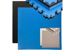 EYEPOWER Tapis Puzzle de Fitness 90x90cm Protection Sol de Sport en Mousse EVA épais 40mm Extensible réversible