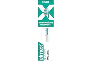 ELMEX - Brosse à dents Sensitive Inter X - Nettoyage en douceur des dents sensibles et des espaces interdentaires - Souple - Conçue par des experts