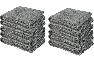 DRESSING MALIN Lot de 10 Couvertures de Déménagement 200x150 cm – 300 g/m² – Protection Meubles et Objets Fragiles Idéales pour Transport et Stockage