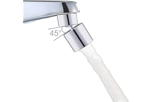 Hibbent 360 °Girevole Rompigetto Rubinetto Cucina Doppia Funzione 2 Flussi Areatore Rubinetto Rotante Certificazione ACS, 24mm Male Thread - Chrome Finished(M24)