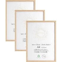 Lot De 3 Cadres Photo A4 MDF Chêne – Cadres En Bois Avec Plexi Pour Affiches, Photos, Diplômes 21x29,7 Cm