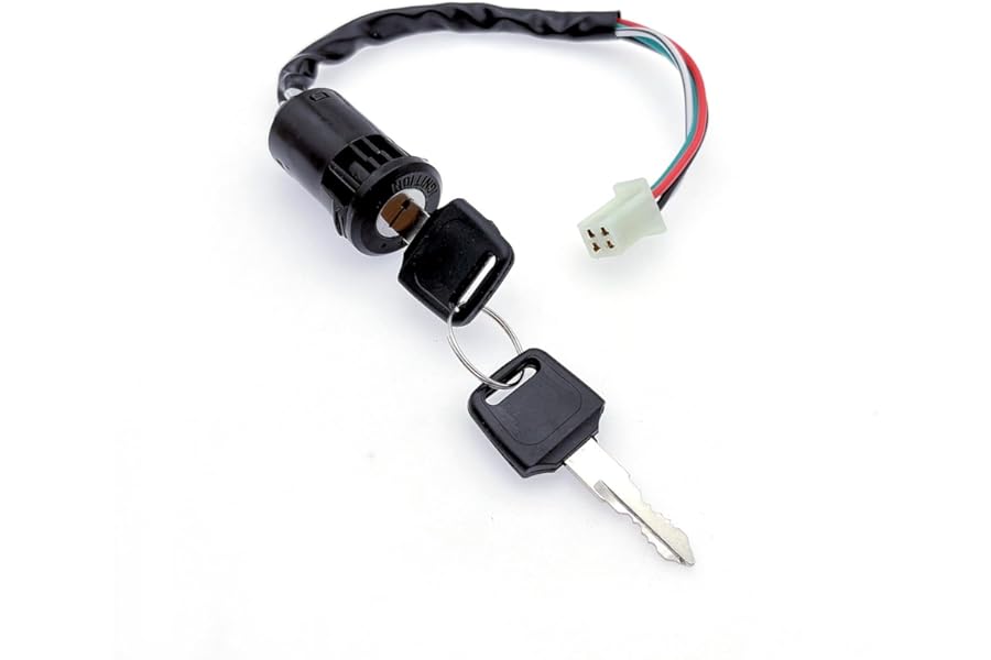 JZK 4-Wire ignition key switch for ATV 50-250cc, quad bike ignition barrel and key, ignition switch and key for dirt bike, karts, dune buggy, motorcycle