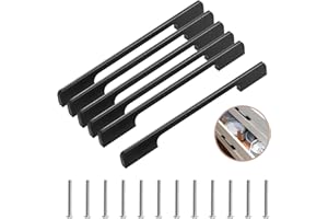 Lxoraziy 6 Pezzi Maniglie Cucina Distanza fori 320 mm, Maniglie per Mobili da Cucina Nero, Maniglia in Lega di Alluminio per Mobili da Cucina Decorazioni