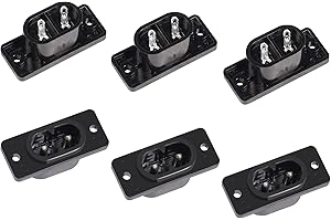 PNGKNYOCN IEC320 C8 2-biegunowa wtyczka zasilająca AC 250 V 2,5 A adapter do montażu śrubowego (6-pak)