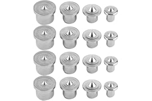 Bestgle 16 Pezzi Perno Centro di Allineamento Spine in Metallo Centro di Centraggio Punte Perno Set Strumento Centro di Marcatura Trapano 6mm, 8mm, 10mm, 12mm