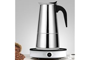 Palmcee Moka Pot Espresso Maker, 450ML Stovetop Coffee Makers Stainless Steel Coffee Maker Multi-Layer Filtering Coffee Pots for Coffee Lovers Home Office, 9 Italian Cup