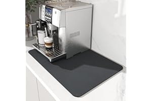 pafnisoin Tapis Machine a Cafe 1 Pièces Tapis Egouttoir Vaisselle Absorbant 40 * 30cm Tapis de Sechage Vaisselle Tapis Vaisselle Absorbant（Noir）