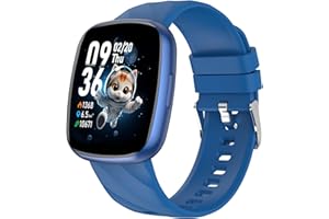 CATGIFF Fitness Tracker Montre Enfant Connectée ou Non Connectée, Montre Intelligente avec 100+ Modes de Sport, Podomètre, Moniteur de Sommeil, 1.75" Smartwatch, Cadeau Ado Garçon Fille 5-16 Ans Bleu