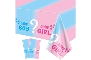 XJLANTTE 2 tovaglie di genere Reveal – Genere Reveal decorazioni da tavolo rosa e blu per la doccia del bambino, per ragazzi o ragazze, sesso, 130 x 220 cm