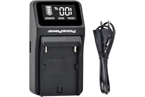 Pickle Power NP-F Ladegerät mit USB Ausgang Schnellladung für Sony Sony NP-F550, NP-F750, NP-F770, NP-F970 Akku