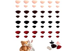 ASFWAGQ Sicherheitsnasen 48 Stück Kunststoff Nasen Beflockung Sicherheitsnasen für Häkeltiere 4 Größen mit Unterlegscheiben für Plüschpuppen Teddybär Stoffpuppen DIY Handwerk