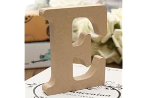 Freeas Dekorative Holz Buchstaben, hängende Wand 26 Buchstaben aus Holz Alphabet Wand Buchstaben für Kinder Baby Name Mädchen Schlafzimmer Hochzeit Geburtstag Party Home Decor-Briefe (E)
