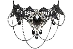 Clataly Gotico Nero Sexy Pizzo Collare Nappa Choker Halloween Party Accessori per le Donne Ragazze