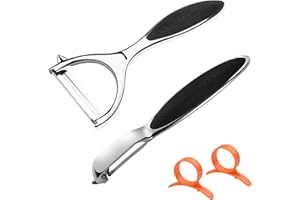 Lectorias Lot de 2 Econome Legumes, Epluche Legume Cuisine, Eplucheur Pomme de Terre, Économe Légumes, Éplucheur Pomme, Couteau Econome Carotte, Universel Peelers pour Vegetables, Carottes, Fruits
