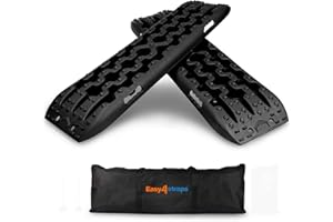 Autofonder 2Pc 4x4 Traction Boards 10t Recovery Track off Road Grip Winter Boards Sand(Black)