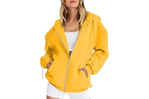 DHYUEN Hoodie Damen Einfarbige Taschen Sweatjacke Sweatshirt Mit Kapuze Langarm Hoody Kapuzenpullover Zip Oversize College-Jacke Übergangsjacke Y2K Mode Sweashirts Pullover Casual Bequem Hoodies Jacke