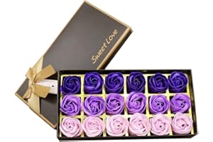 WEIYE 18PCS Soap Rose Flower - Flora Scented Soap Rose Flower - Plant Essential Oil Soap, Gift for Anniversary/Birthday/Wedding/Valentine’s Day Box