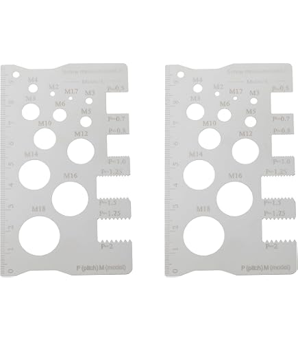 Jauges De Pas De Vis Inox – Lot De 2 – 100 Mm – Pour Mesurer Filetage Métrique Et Impérial – Acier Inoxydable