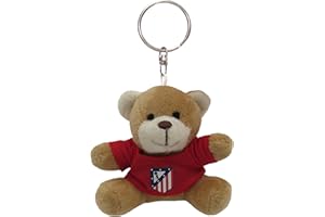 CYPBRANDS CyP Brands-Atlético de Madrid, portachiavi, orsacchiotto, chiavi, ciondolo per zaino, maglietta dell'Atlético de Madrid, colore rosso, prodotto ufficiale