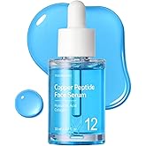 TOSOWOONG Copper Peptides Facial Serum, Anti-Aging, Fine Lines, Hydrates | Copper Tripeptide 99% Purity, GHK-Cu, 12 Peptides