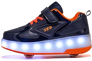 ROLLTONGOZ Chaussures à roulettes Garçons Filles Respirant Patins à roulettes pour Unisexe Enfants Retractable Basket Cadeaux créatifs de Vacances pour Enfants Chaussures Noël Nouvel an Cadeau d'anniversaire