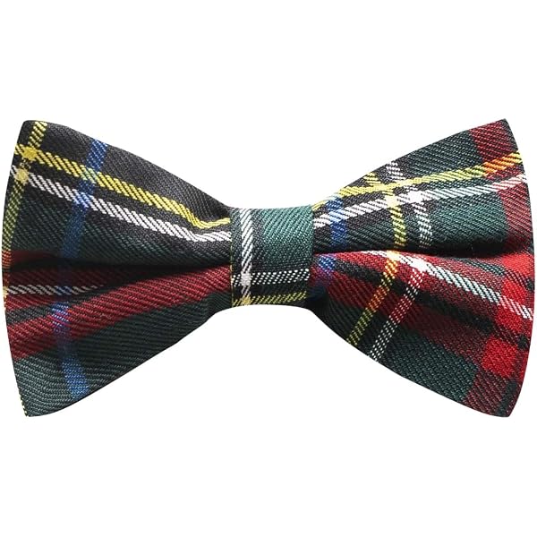 Papillon Uomo King & Priory Tartan: Classico Disegno Scozzese Bianco E Rosso, Regolabile