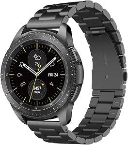 Simpeak Cinturino Compatibile per Samsung Galaxy Watch 4 Classic 46mm 42mm/ Watch 3 41mm/ Active 2 44mm 40mm/ Watch 4 40mm 44mm Banda in Acciaio  Inossidabile con chiusura pieghevole, 5.5\