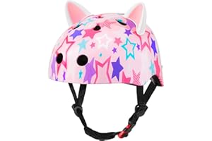 MHJY Casque Vélo Enfant Filles 8-14 Ans Casque Trottinette pour Fille Adolescents avec Oreilles de Chat DIY, Réglables Casques de Protection Roller Enfant pour Skateboard, Cyclisme, Patinage