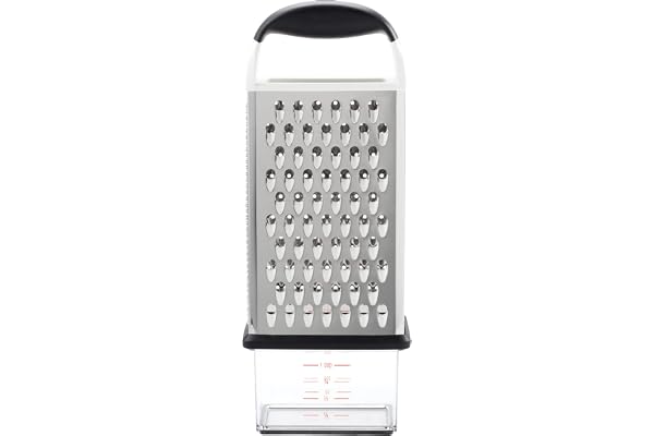 OXO - Good Grips 1057961 Boîte à Râpe 4 Faces Argent/Noir 8,26 x 12,57 x 30,86 cm
