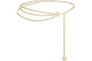 NECXON Cintura a Catena in Metallo Oro - Accessori per Abiti