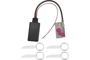 Akozon Adapter Bluetooth AUX-IN, 12V Samochodowy Moduł Bluetooth Kabel AUX-IN Bezprzewodowy Adapter Audio do Nawigacji A3 A4 A6 A8 TT R8 RNS-E