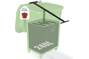 NEWTRY Manual Rubbish Press Waste Compactor with Adjustable Handle for Space-saving in 120-240L Wheelie Bin Trash Can,Steel