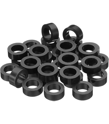50 Entretoises Nylon M4x10x1mm - Rondelles Isolation Noir - Uxcell
