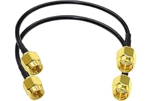 TUOLNK SMA kabel RG58 SMA wtyczka na wtyk RP SMA, przedłużacz 12 cali (30 cm) wtyczka SMA na odwrotną polaryzację, wtyczka SMA, kabel pigtail do bezprzewodowych urządzeń sieciowych, 2 sztuki w